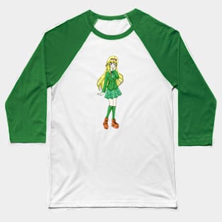 ANIME ELEGANT GIRL SCHOOL UNIFORM (GREEN) Baseball T-Shirt